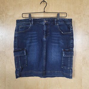 J. Jill Stretchy Denim Cargo Skirt Size 12